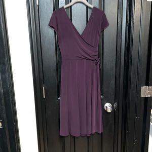 Eggplant Purple Summer Dress with cap sleeves